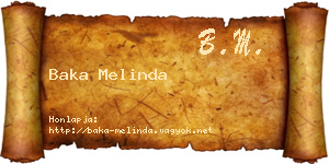 Baka Melinda névjegykártya